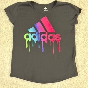 Adidas Black Short Sleeve Tee with Vibrant Logo